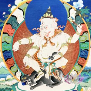 寶生百法之阿底峽所傳白色四臂毗奈耶迦彩唐