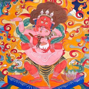 寶生百法之持脛筒紅色護法彩唐